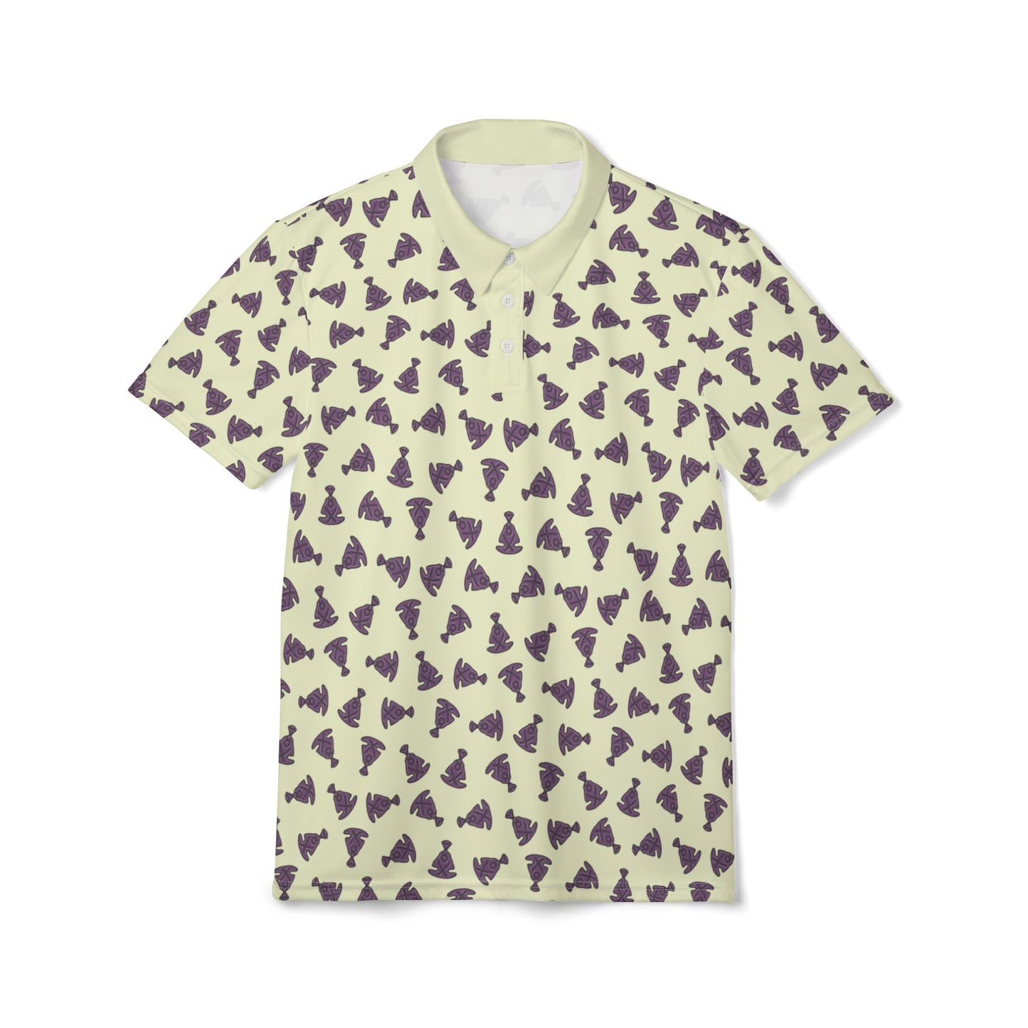 Buddha Tilt Pale Yellow Unisex Polo T-Shirt