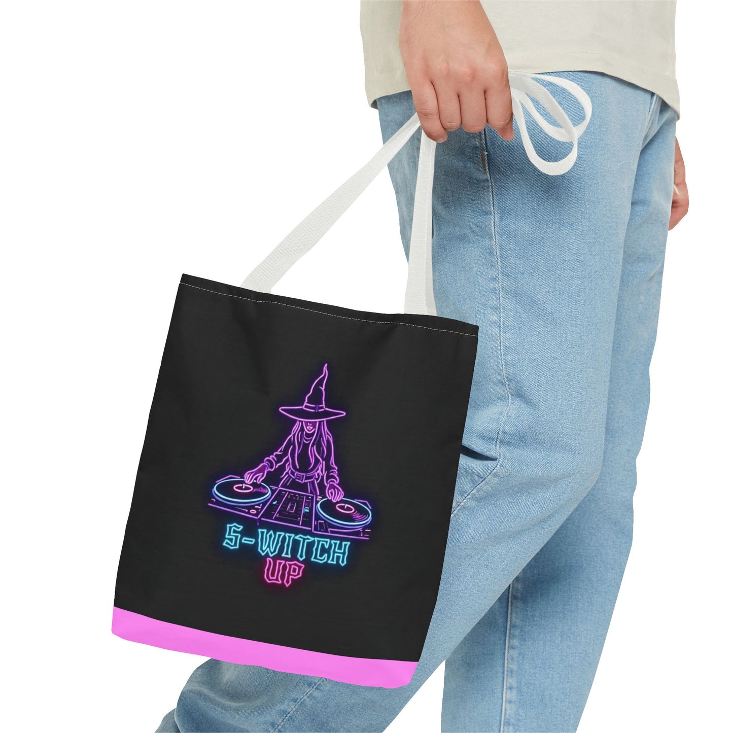 S-WITCH UP Neon Logo Tote Bag Black/Pink