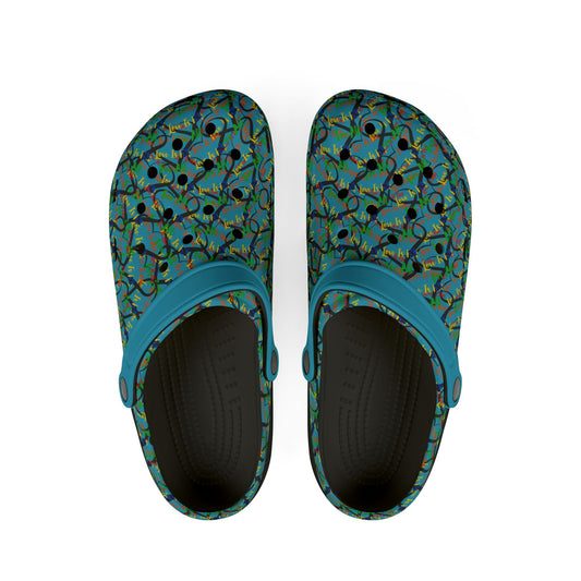 LINFA Chaos In The Heart EVA Foam Rubber Shoes Torquoise for Men and Women