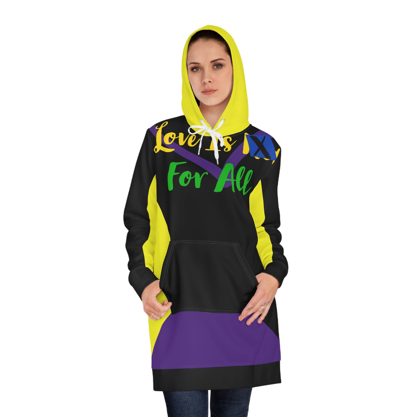 Human Rights Love is X for All  Women's Hoodie Dress