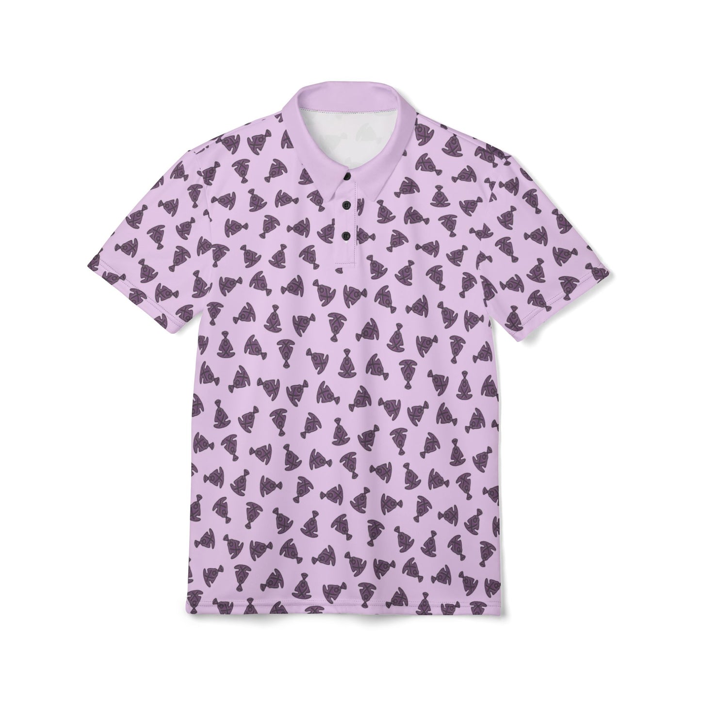 Buddha Tilt Unisex Polo T-Shirt  Light Pink