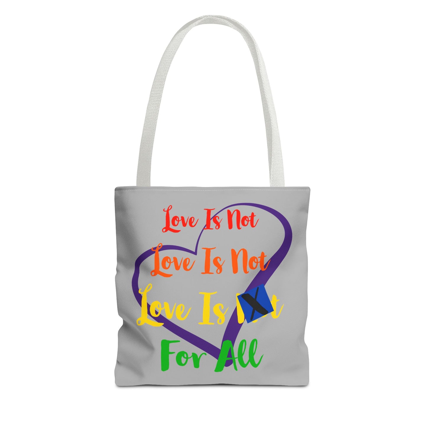 LINFA Tote Bag Light Grey Purple Heart