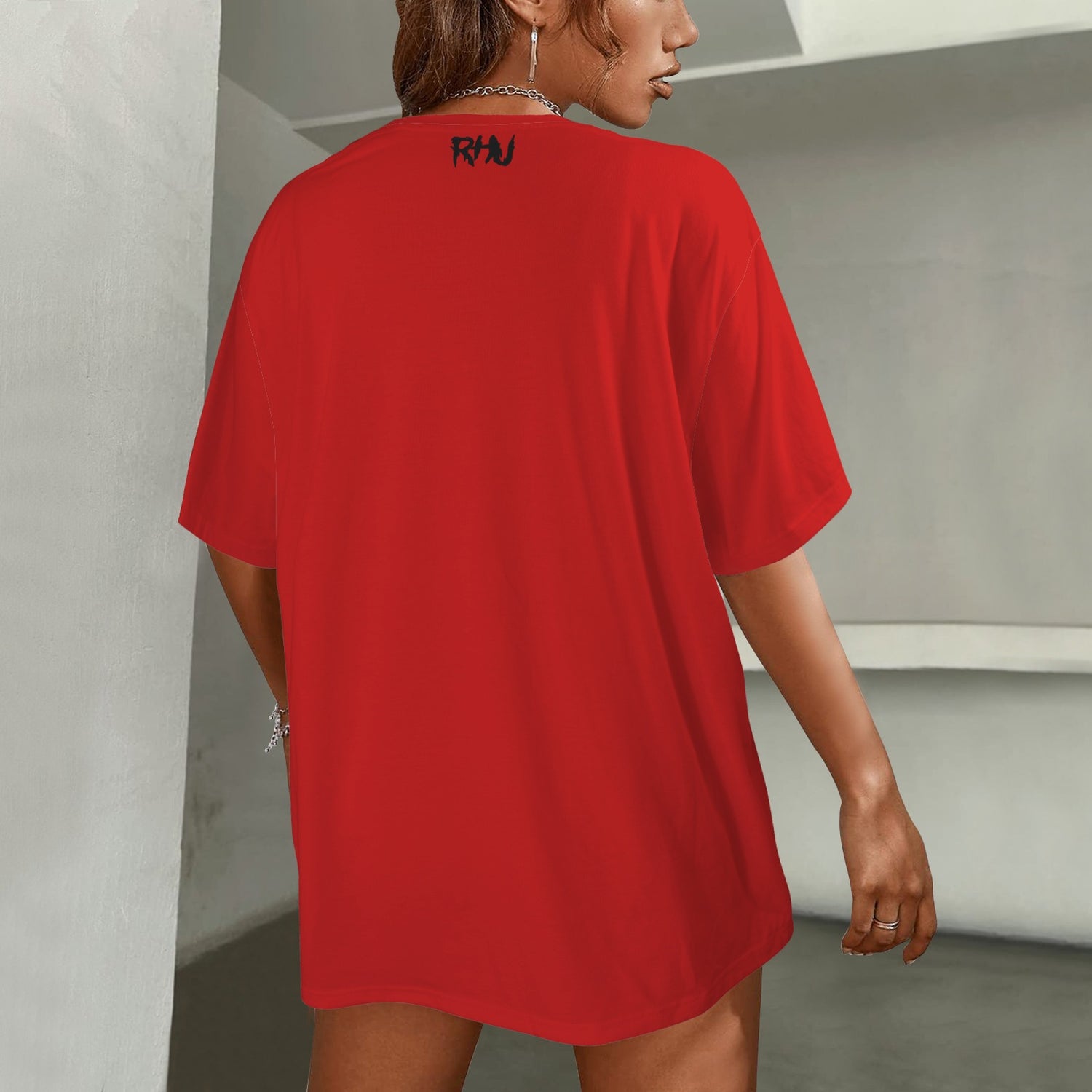 SE SON ROSE T-SHIRT -RED MOUTHS SOLID RED BACK