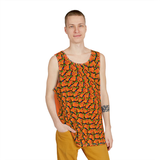 Chaos In The Heart Men's Tank Orange