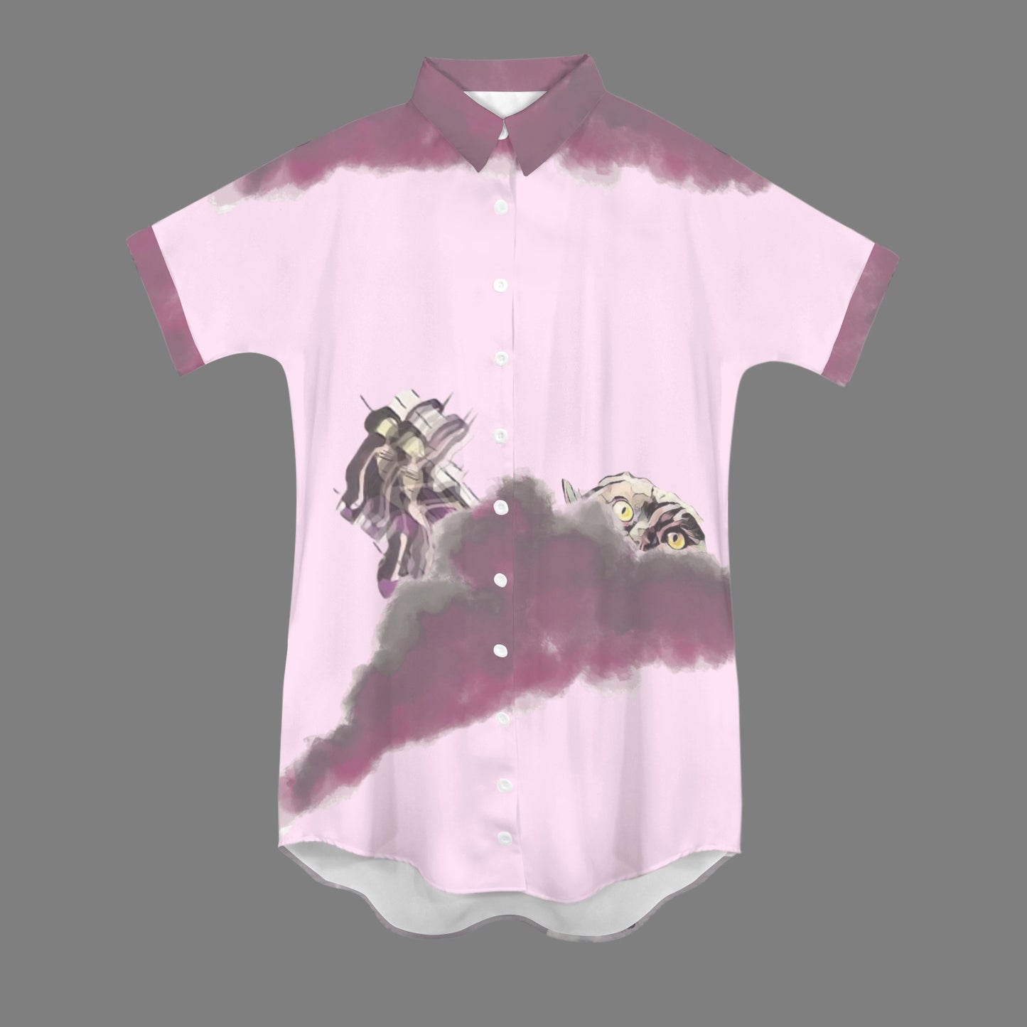 Humans Scare Me Jimmy Cloud T-Shirt Dress Pink