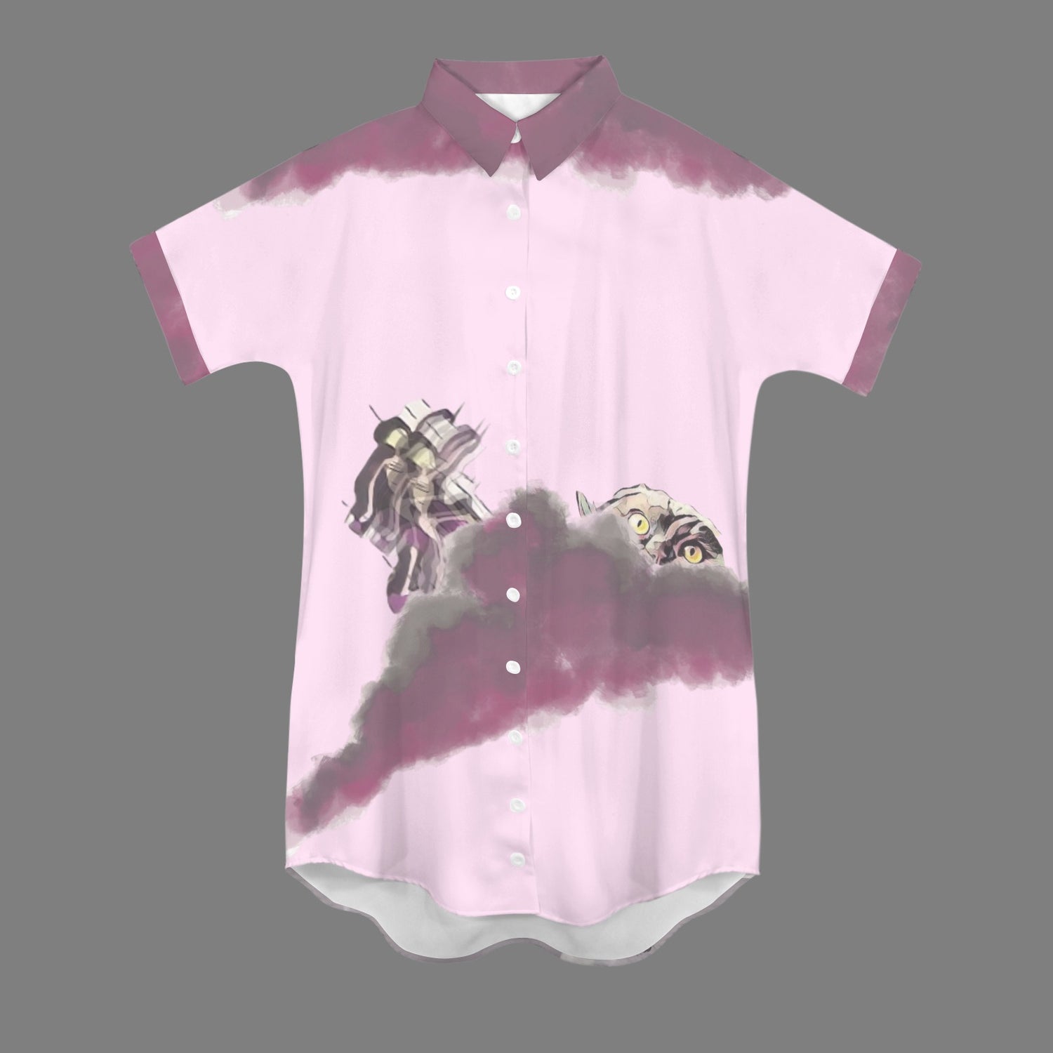 Humans Scare Me Jimmy Cloud T-Shirt Dress Pink