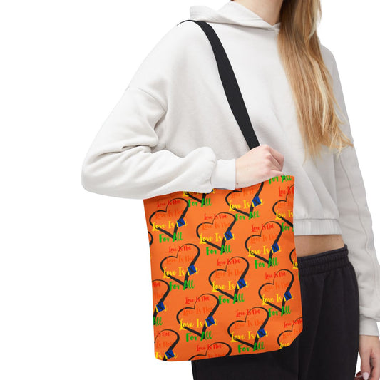 LINFA Little Hearts Big Tote Bag Orange (Made in Germany)
