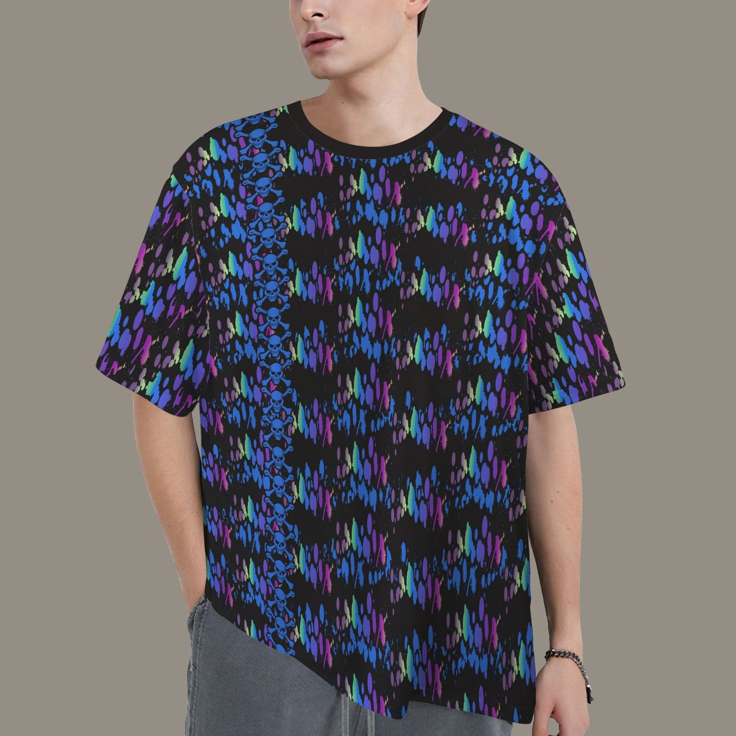 Hidden Name T-shirt Multicolor Blue BlackSkulls 2