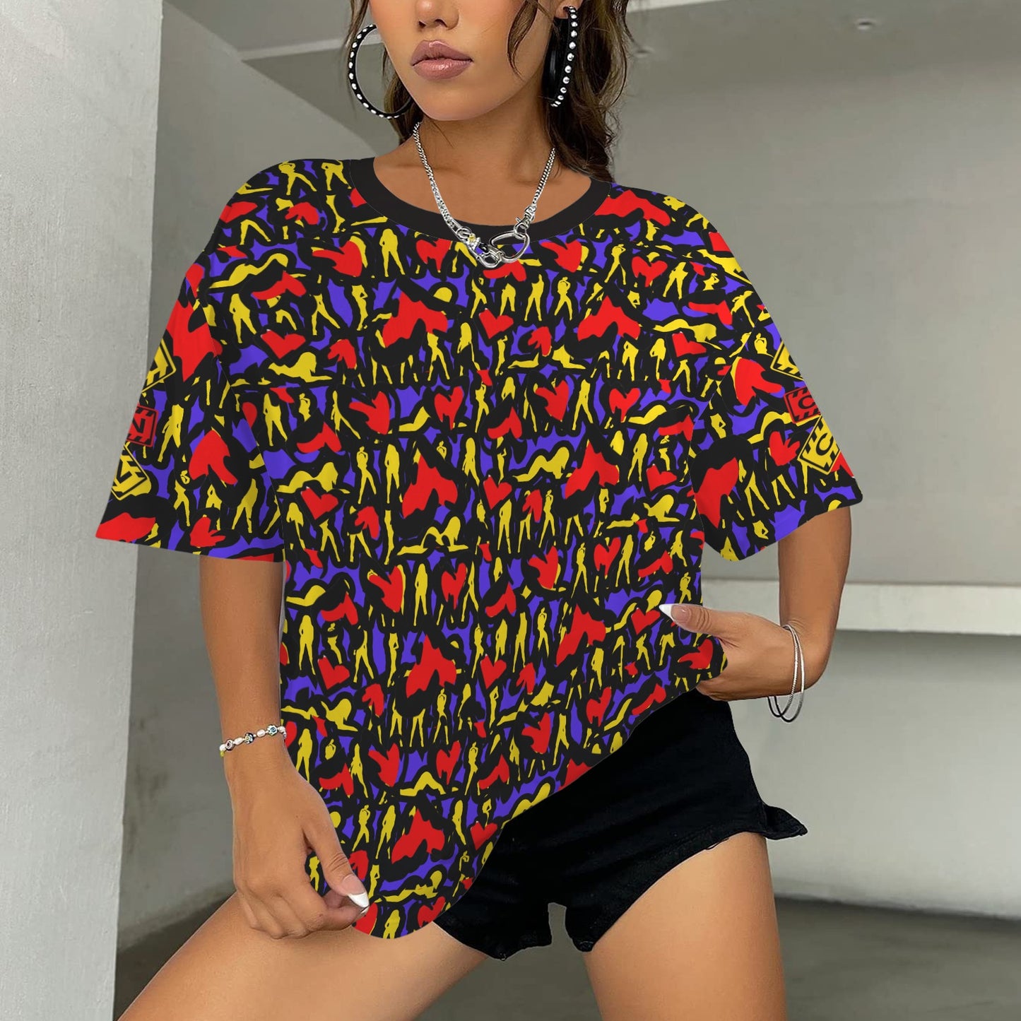 Mosquitoes Hearts Blue T-shirt - Caution Sleeve