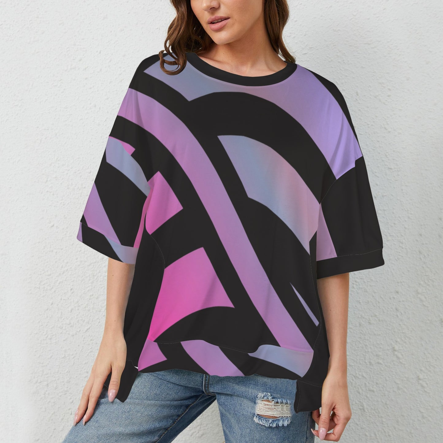 Let's Connect Hem T-Shirt black