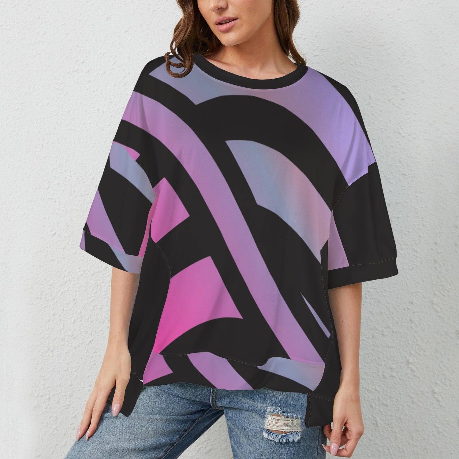 Let's Connect Hem T-Shirt black