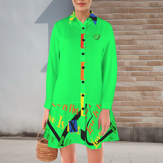 LINFA T SHIRT DRESS BRIGHT GREEN