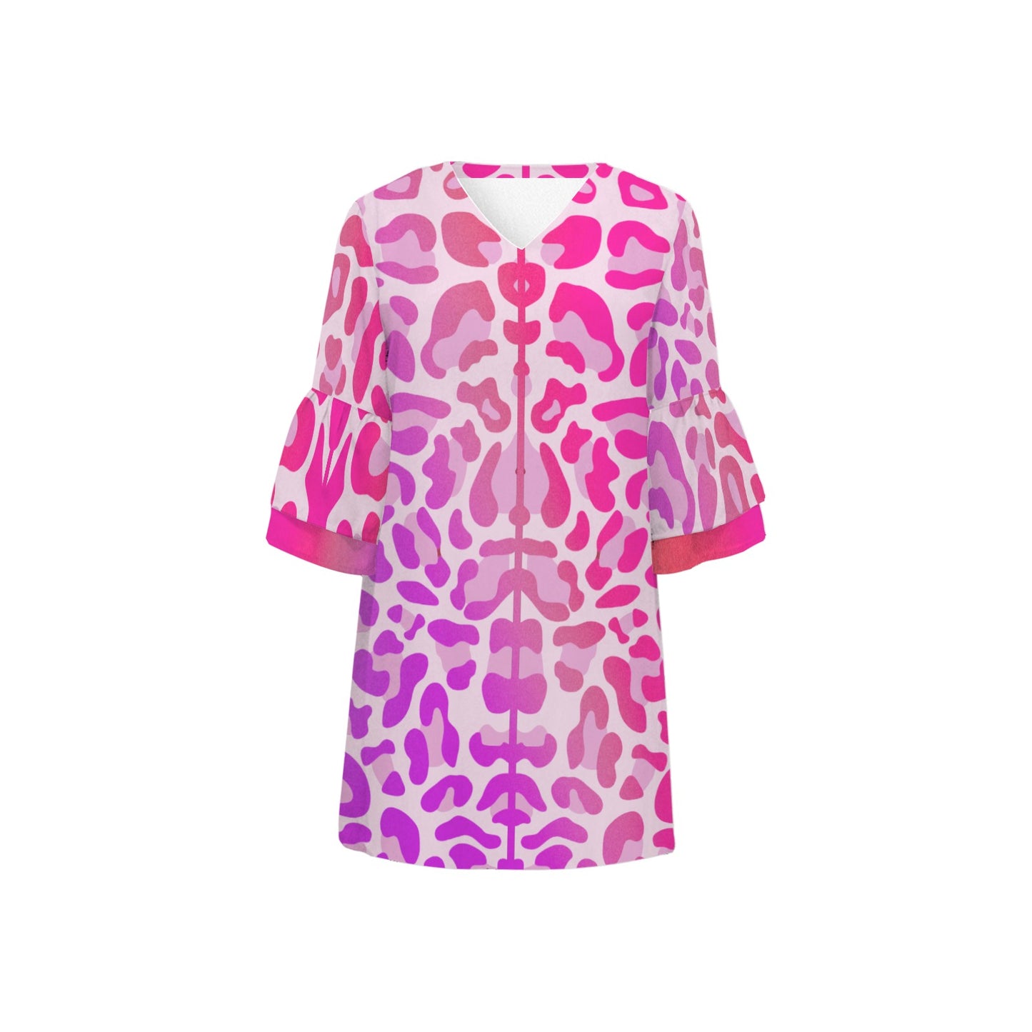 Sunset Leopard 3/4 Sleeve Dress