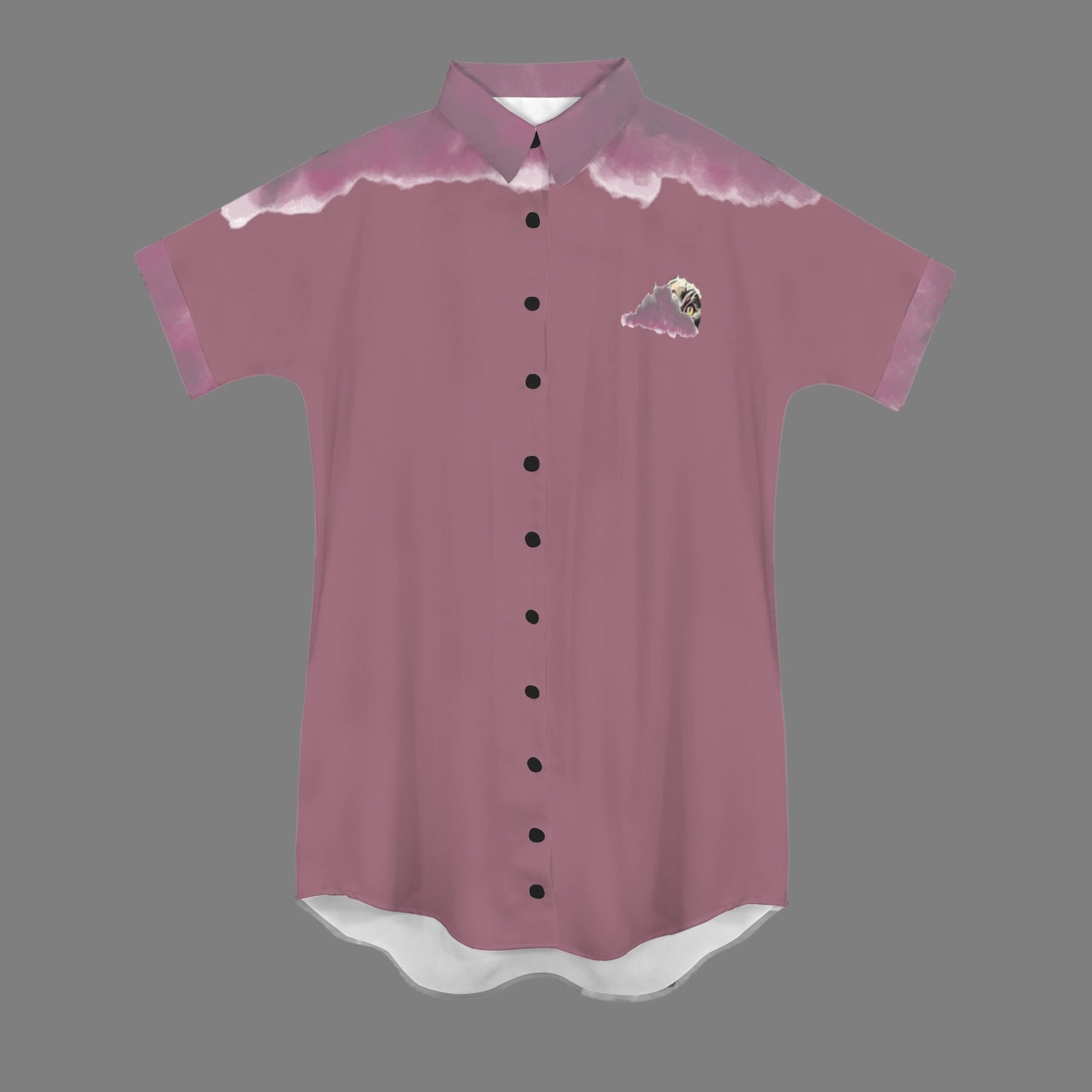 Big HSM Humans Scare Me Jimmy Cloud T-Shirt Dress Bordeaux