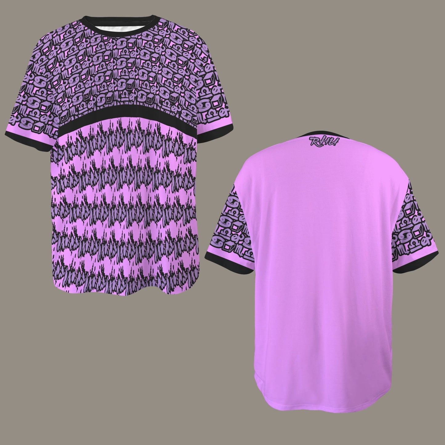 Hidden Name T-shirt Hot Hot Pink Lilac Black