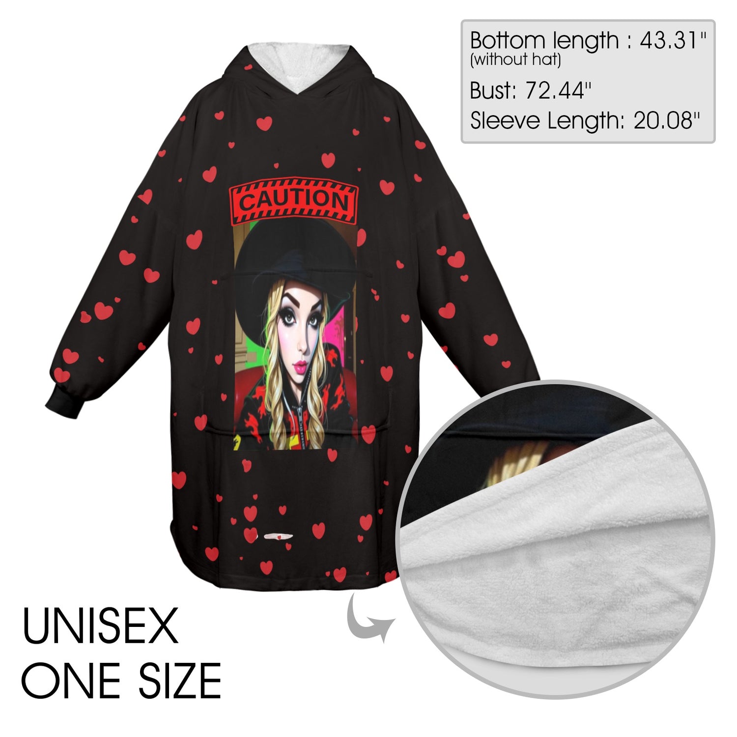 Wearable cover Ransie Black Caution