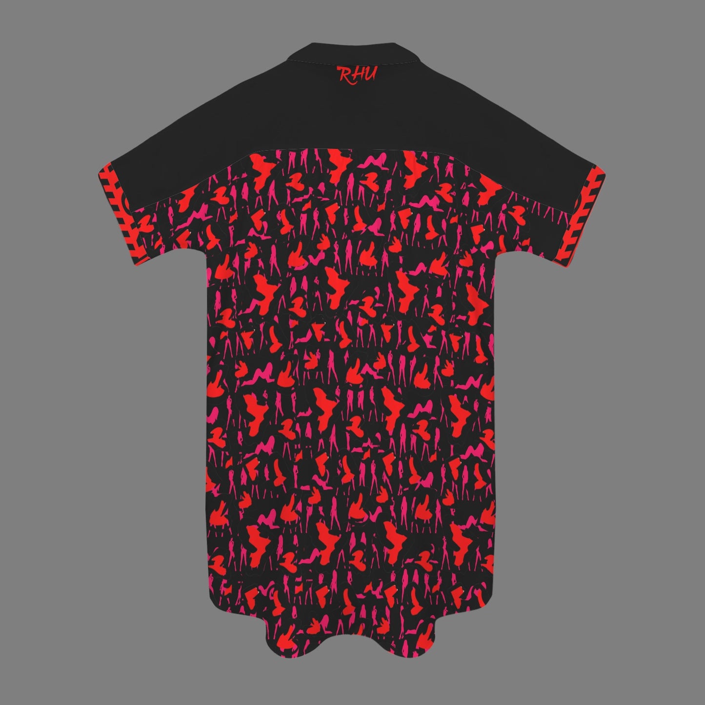 Caution Mosquitoes T Shirt Dress Magenta Red Black Buttons