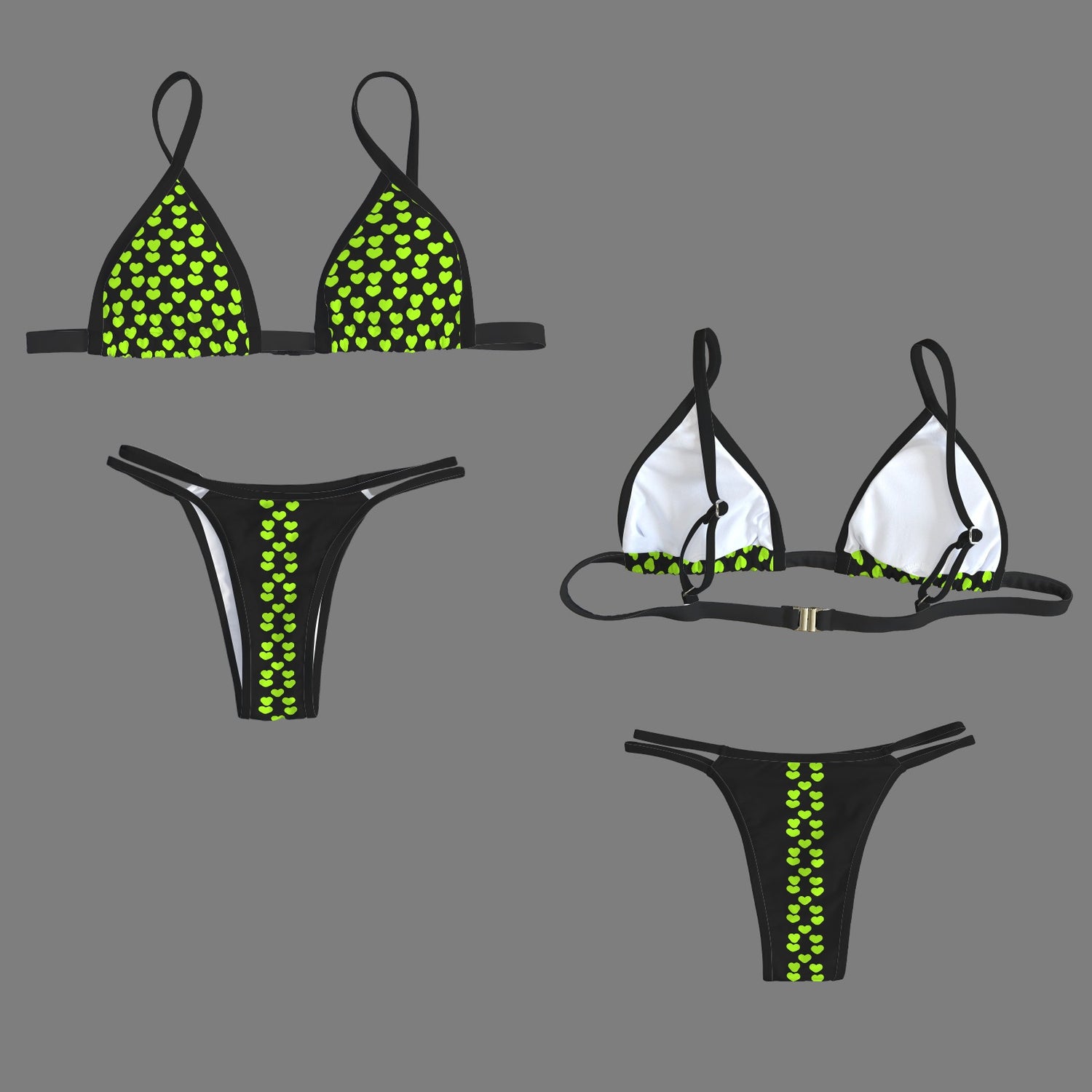 Green Hearts Bikini