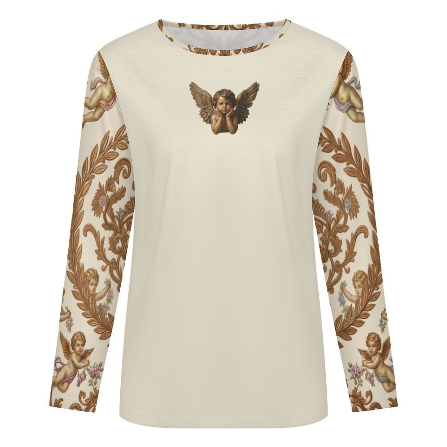 Custom Women's Round neck long sleeved T-shirt