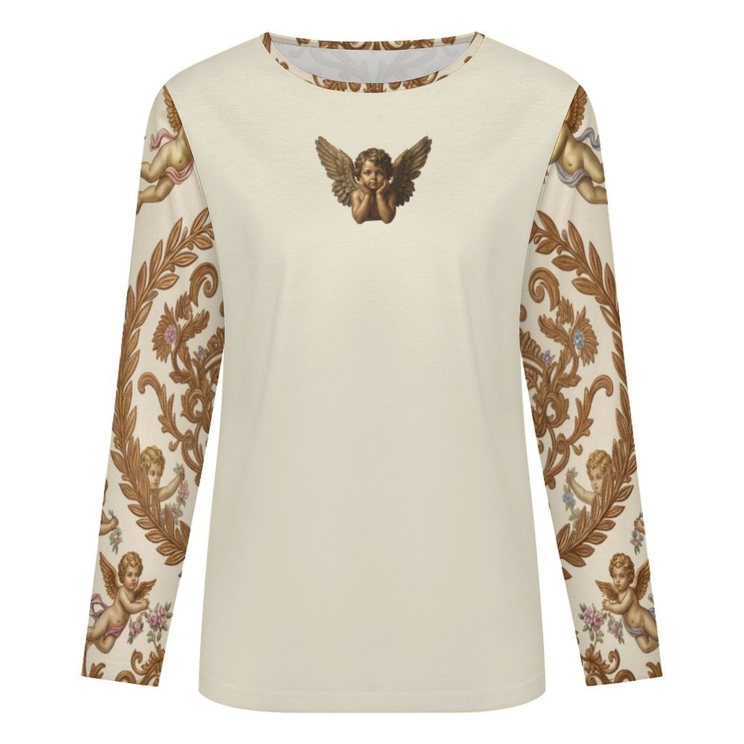 Custom Women's Round neck long sleeved T-shirt