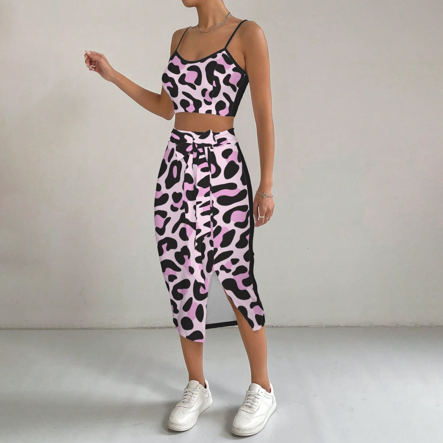 Cami Skirt Leopard Black Pink