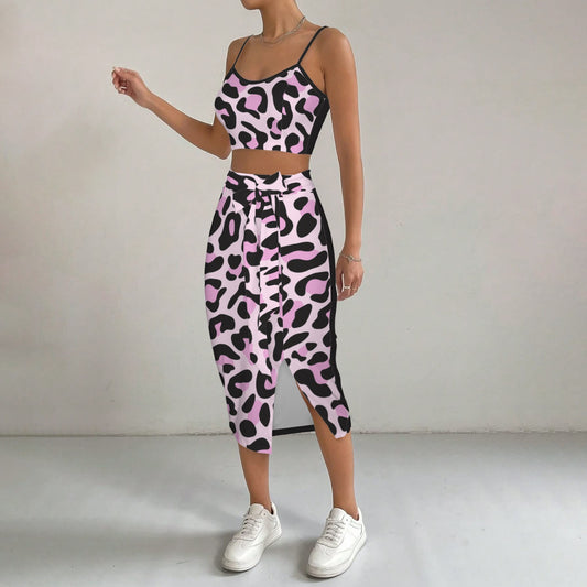 Cami Skirt Leopard Black Pink