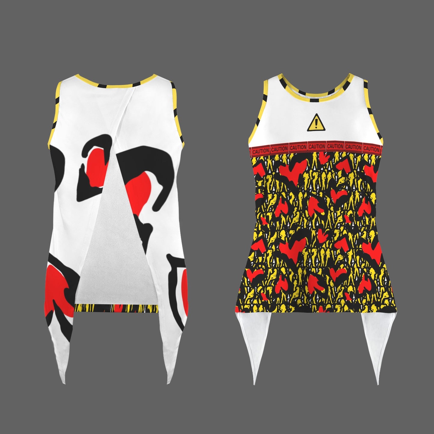 Caution Sport Top White with Sign