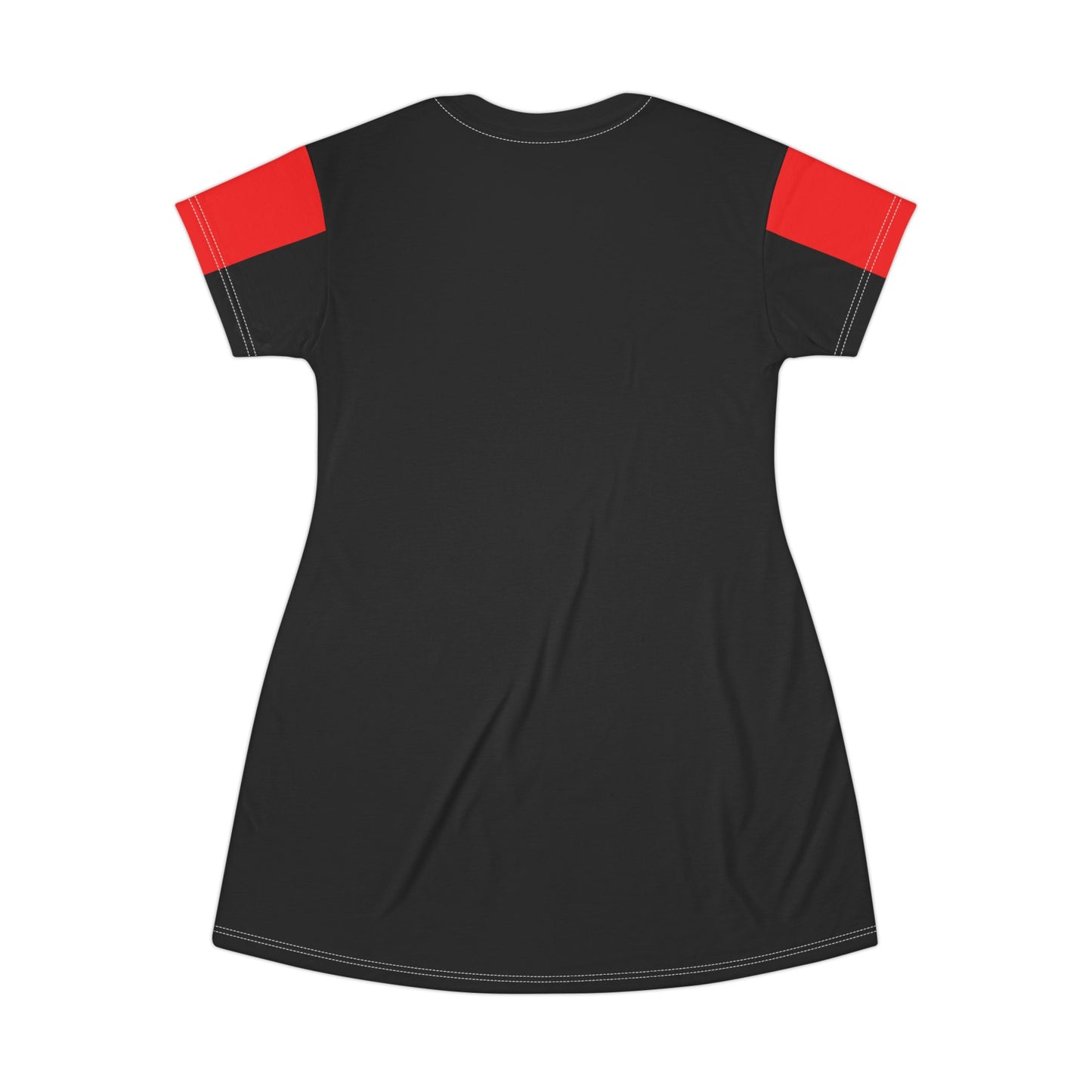 Human Rights LINFA All Over Print T-Shirt Dress Black Red Sleeves