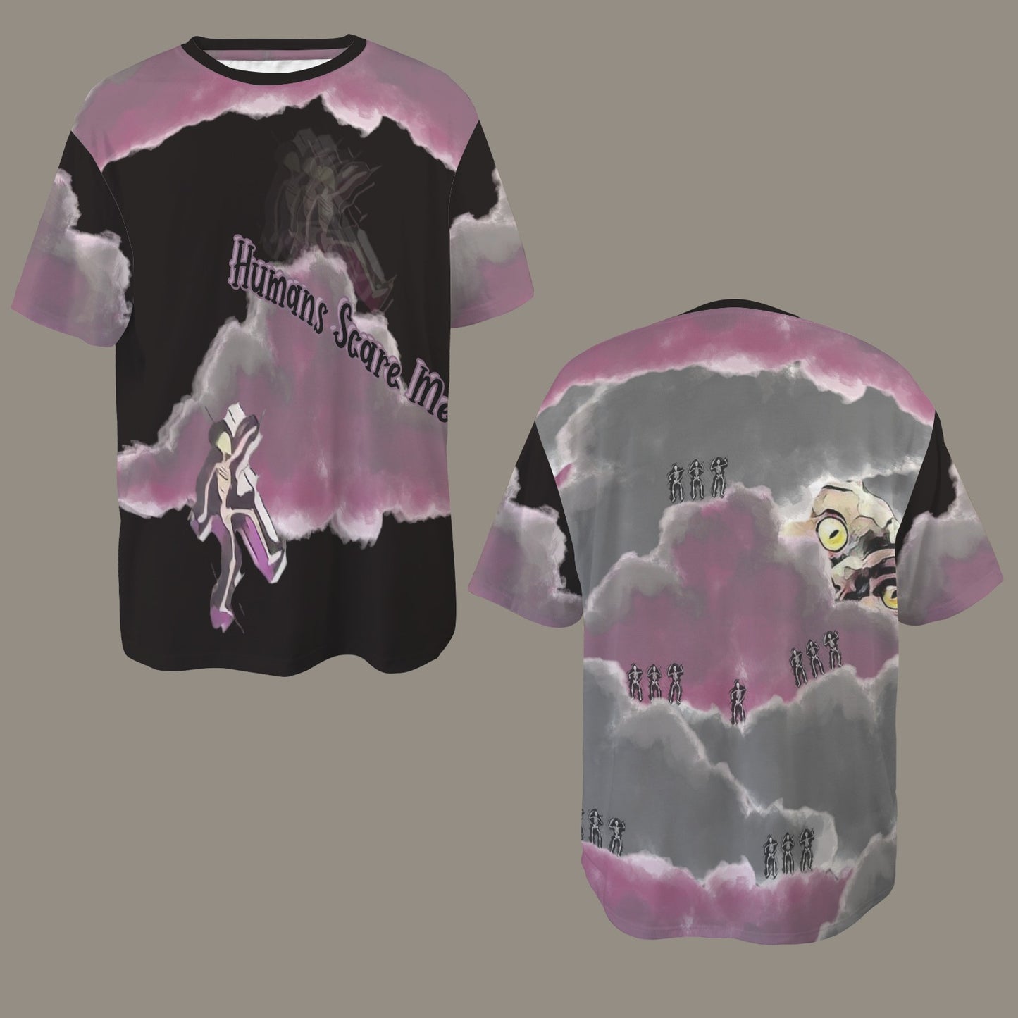 Humans Scare Me Jimmy Cloud T-Shirt Black