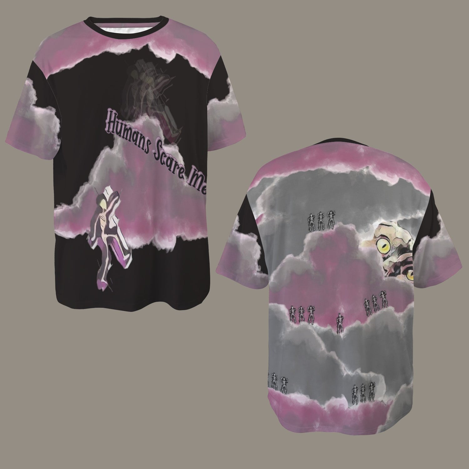 Humans Scare Me Jimmy Cloud T-Shirt Black