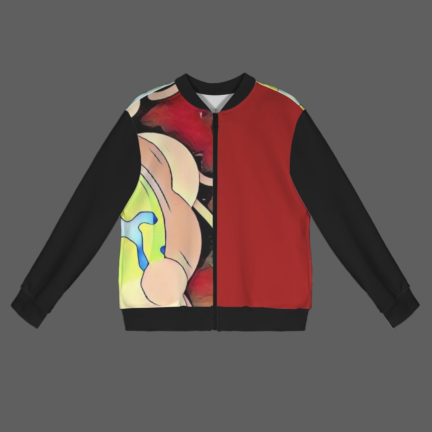 Humans Scare Me Lightweight Jacket Black Red  Half Design