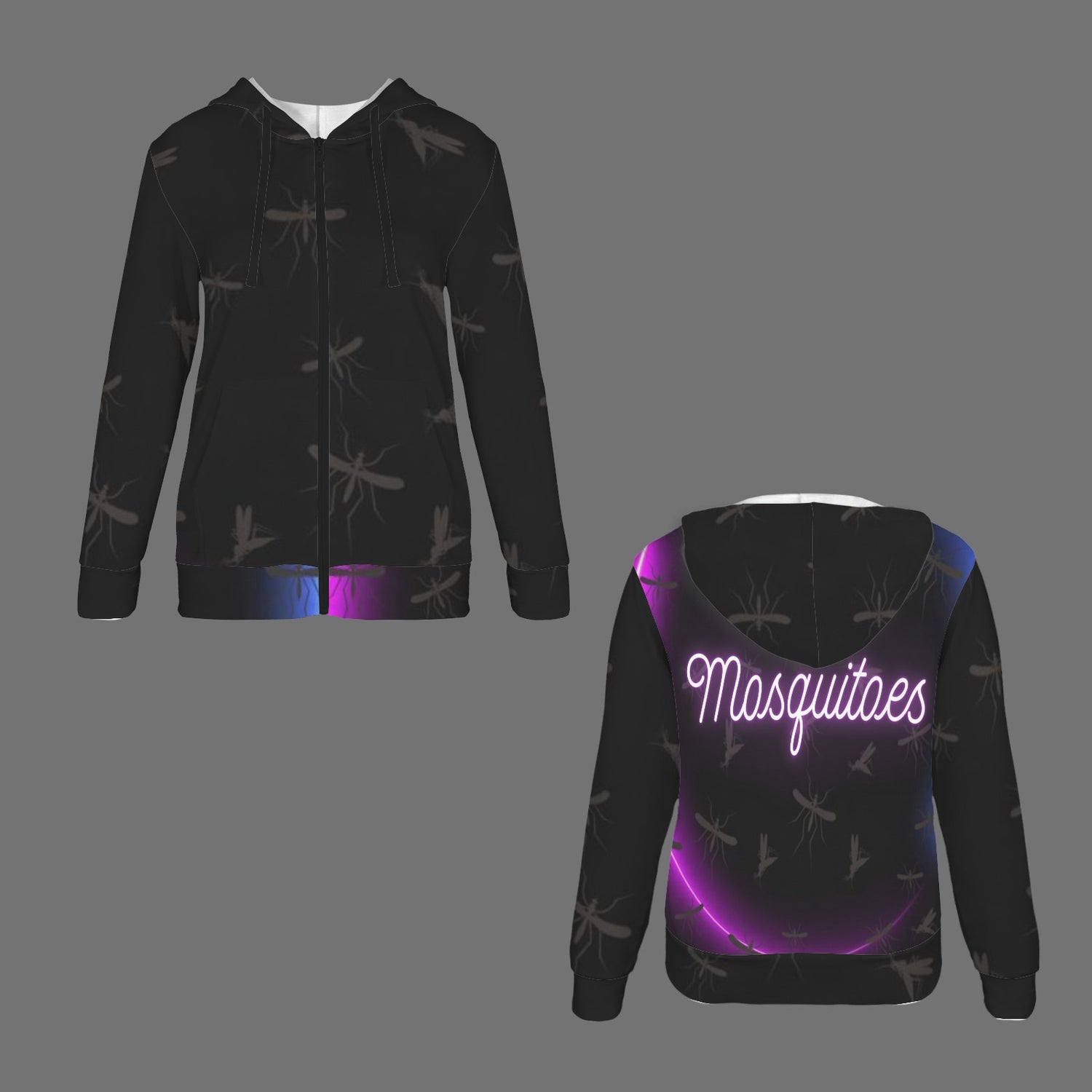 Mosquitoes (3) Hoodie Zip Up Black Zip