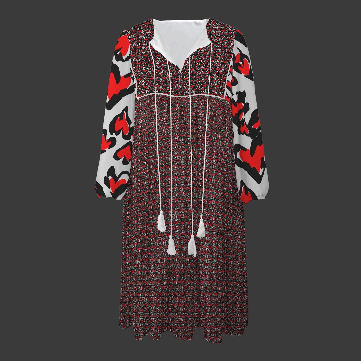 Love Kitties Long Dress Grey Light Grey