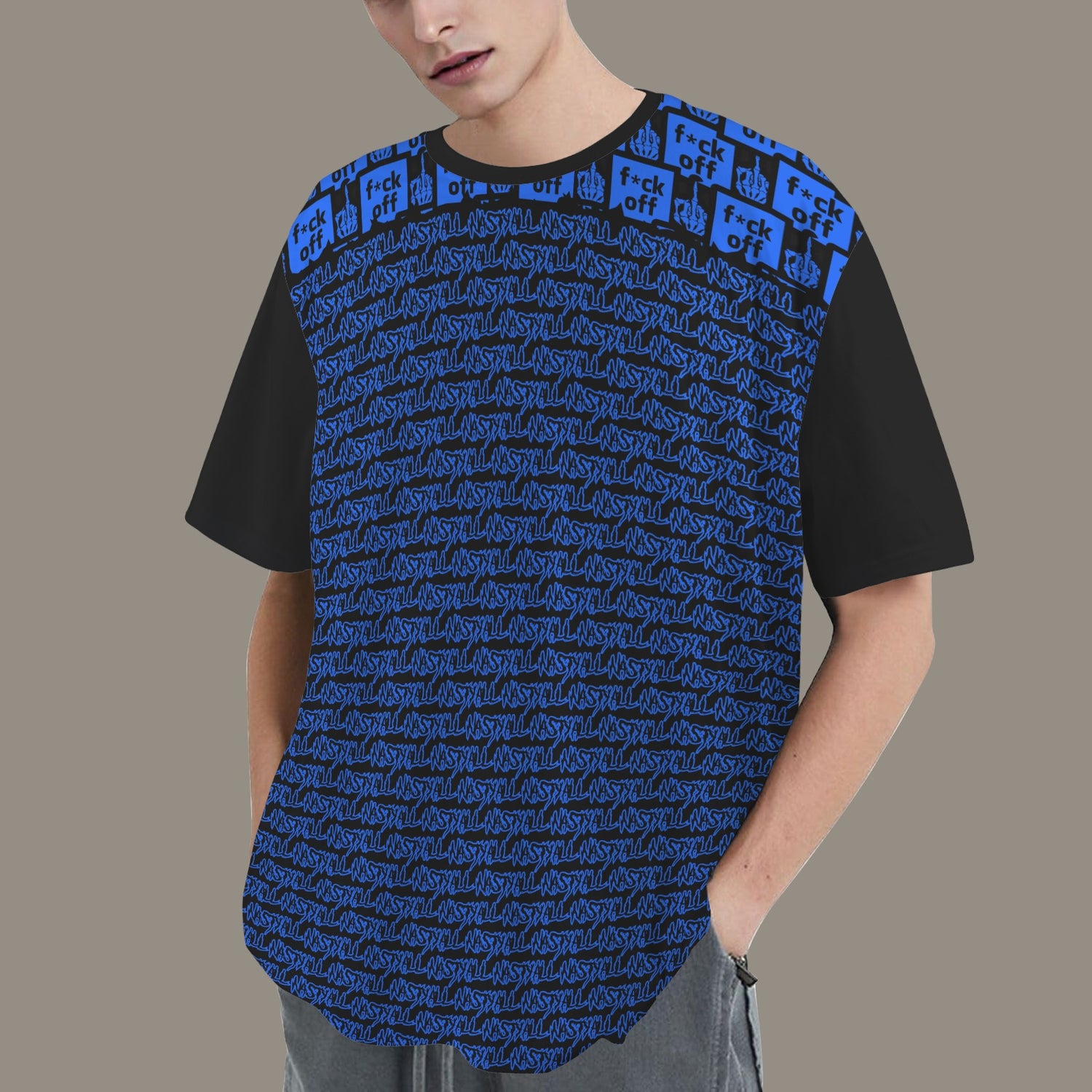 FUCK OFF ALL NASTY BLUE BLACK T-SHIRT