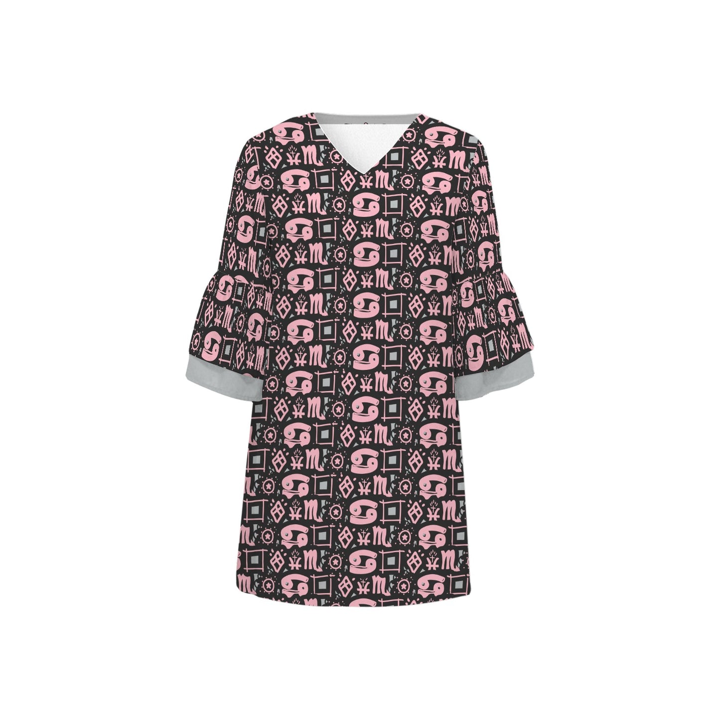 Hidden Name Sara Dress Pale Pink Light Grey