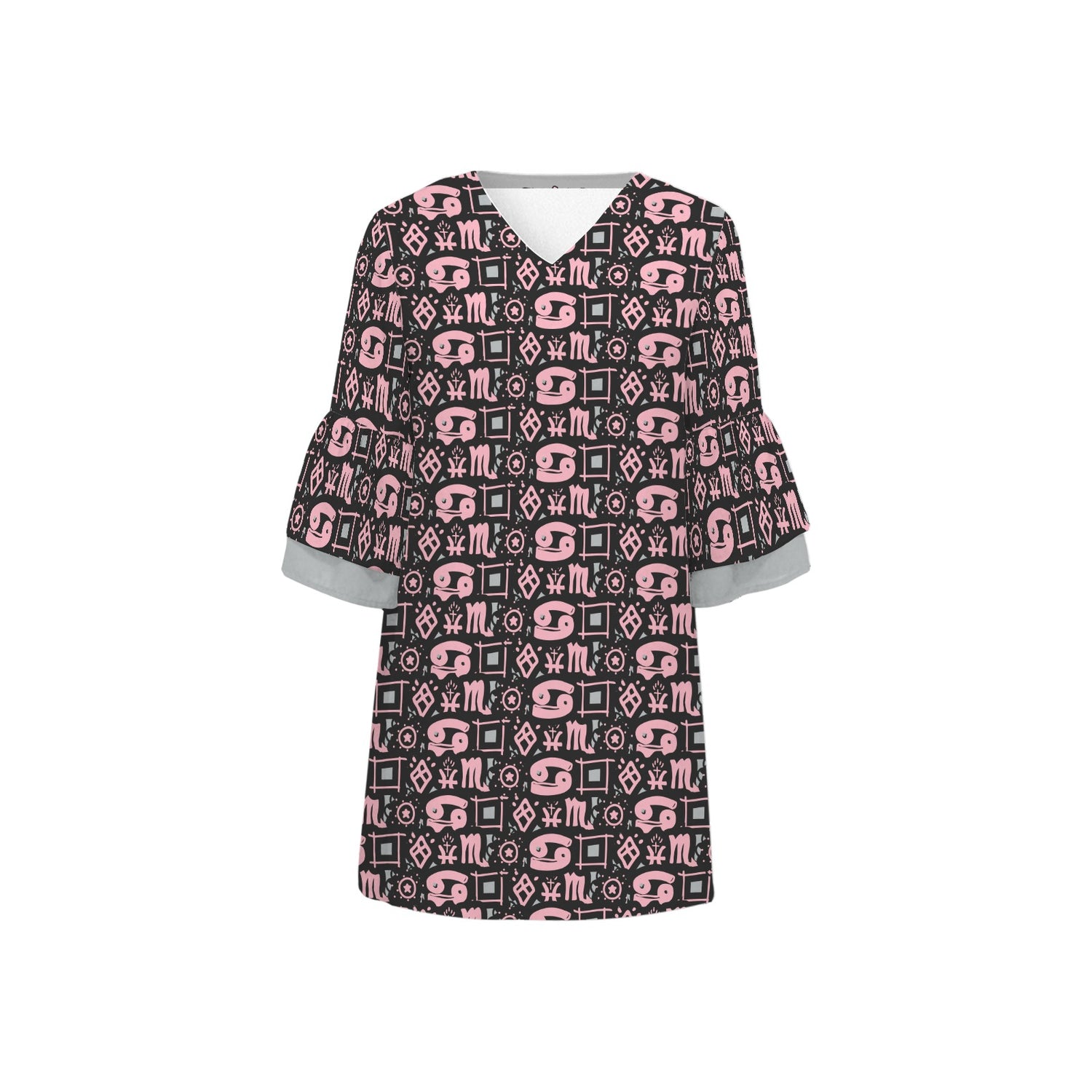 Hidden Name Sara Dress Pale Pink Light Grey