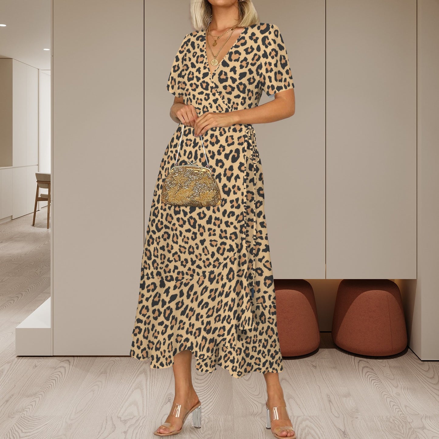 Long Dress Leopard Brown
