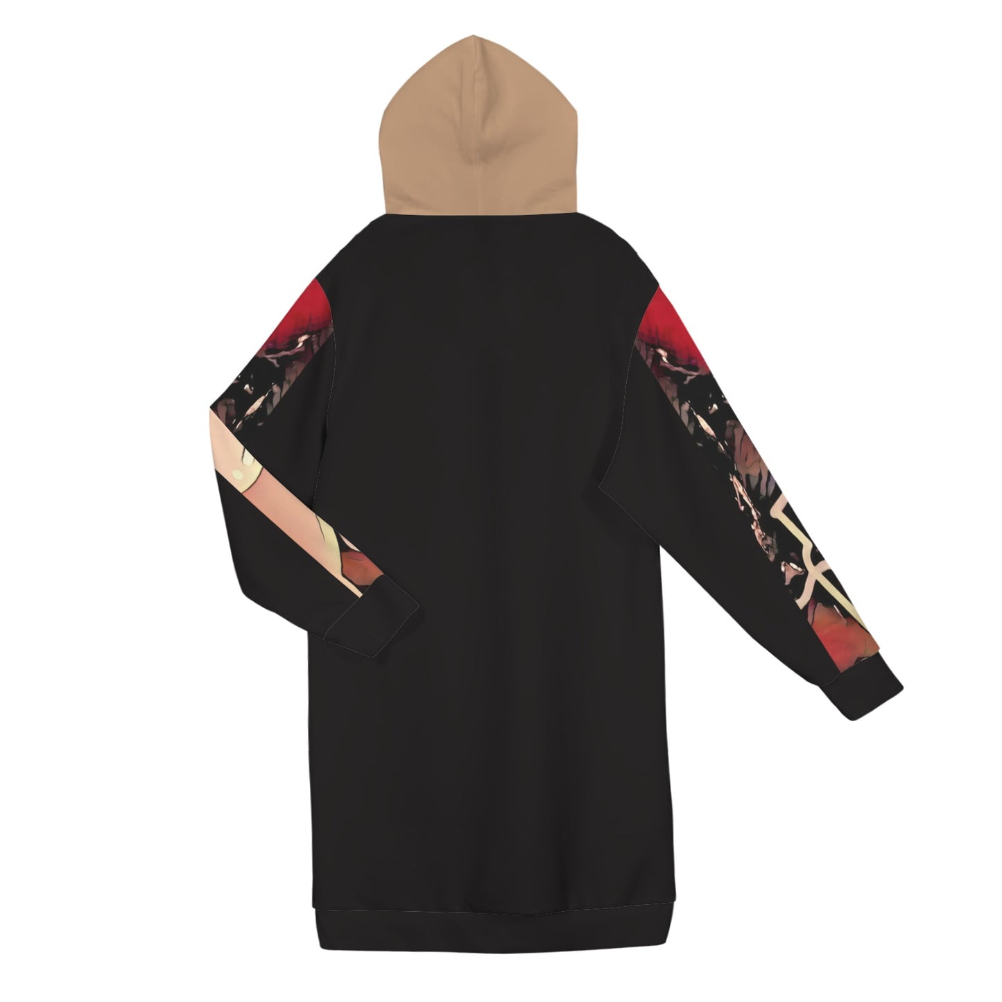 Humans Scare Me Zipped Hoodie Dress V2/Light Brown Hoodie