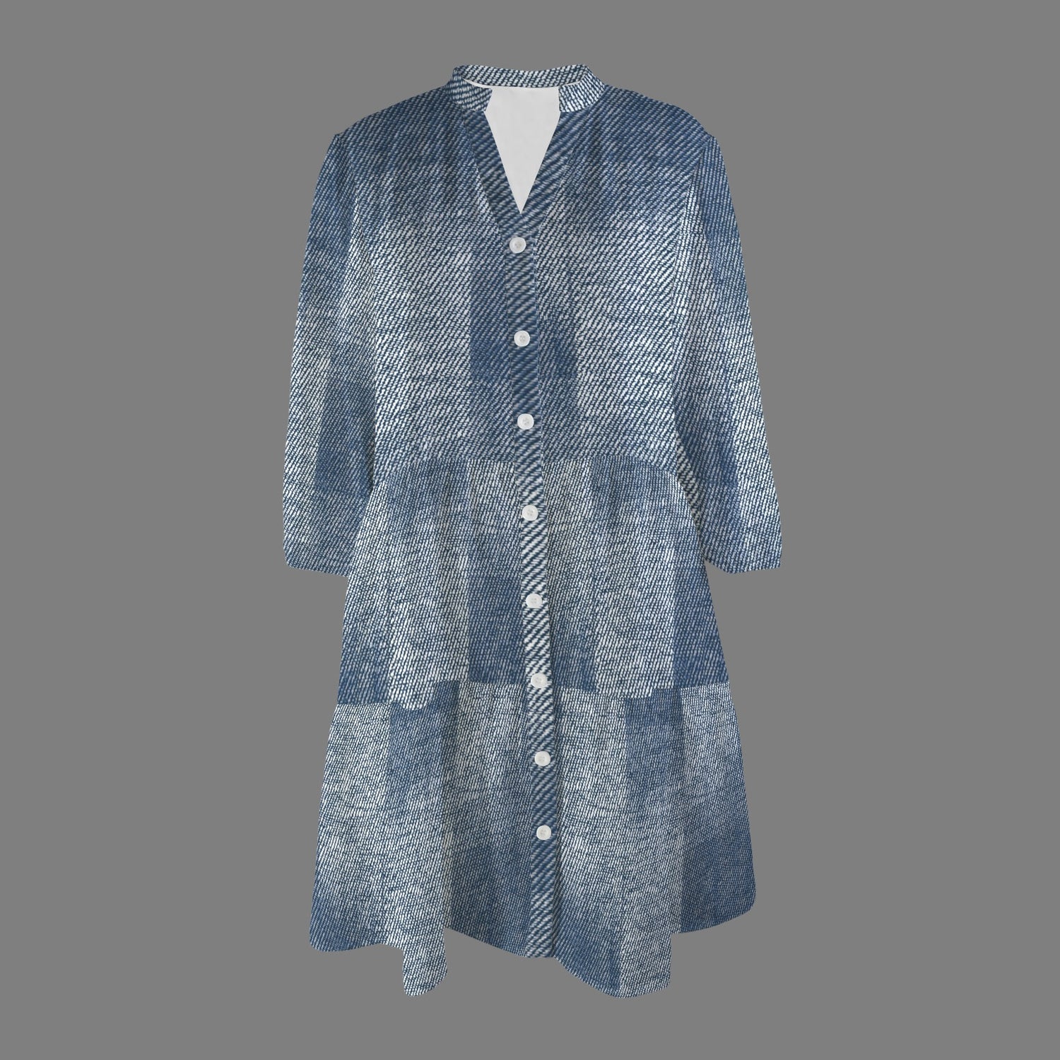 Leopard Front Button Dress Jeans Patches