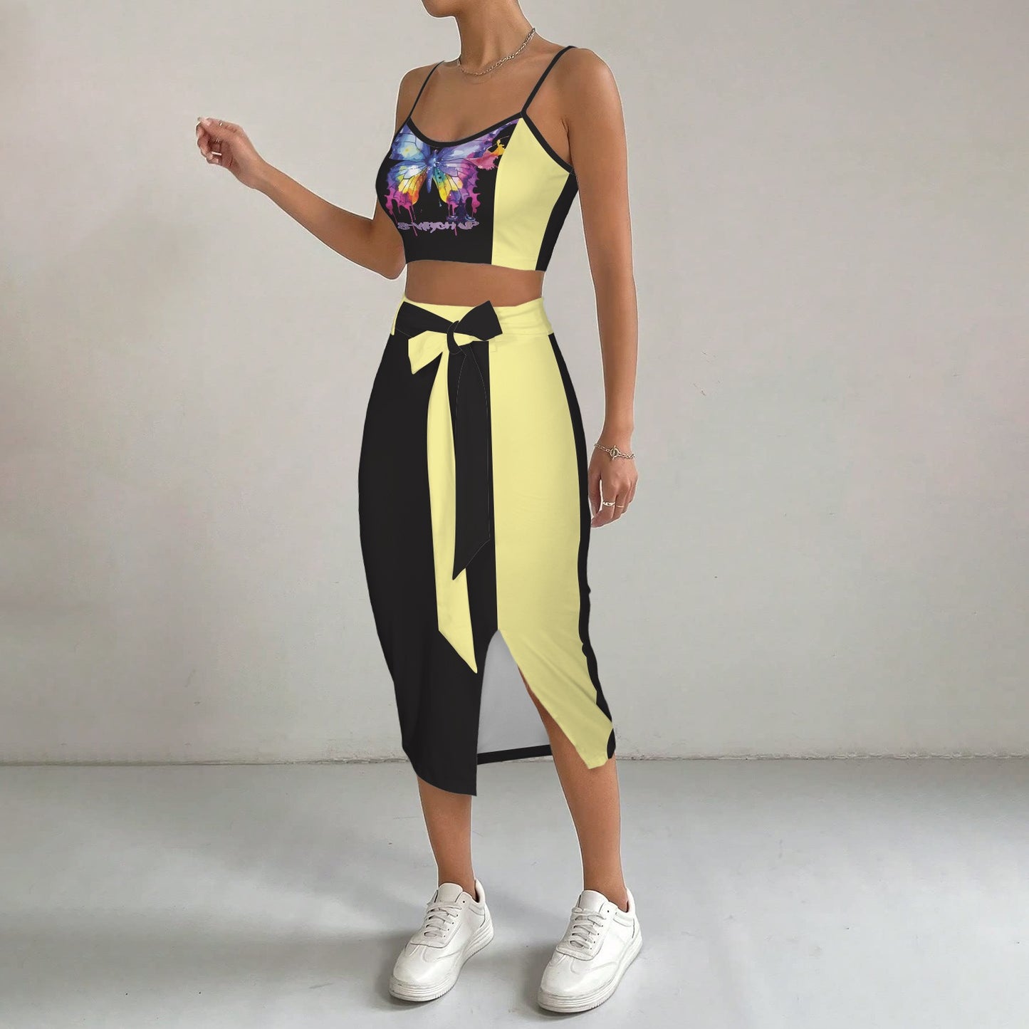 Cami Skirt S-Witch Up Black Yellow