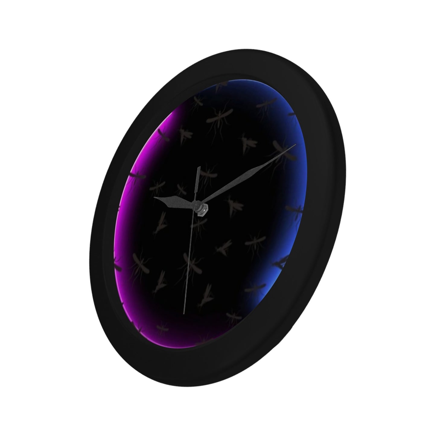 Mosquitoes Black Plastic Wall Clock