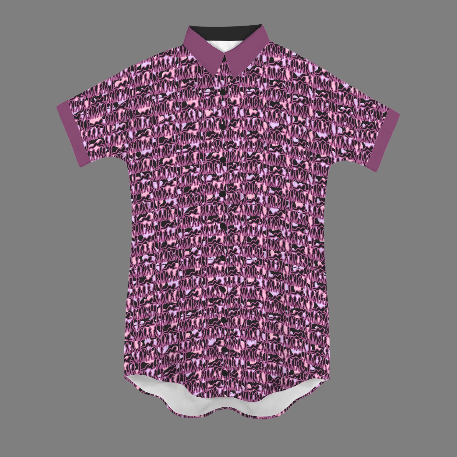 Mosquitoes T Shirt Dress Purple Black