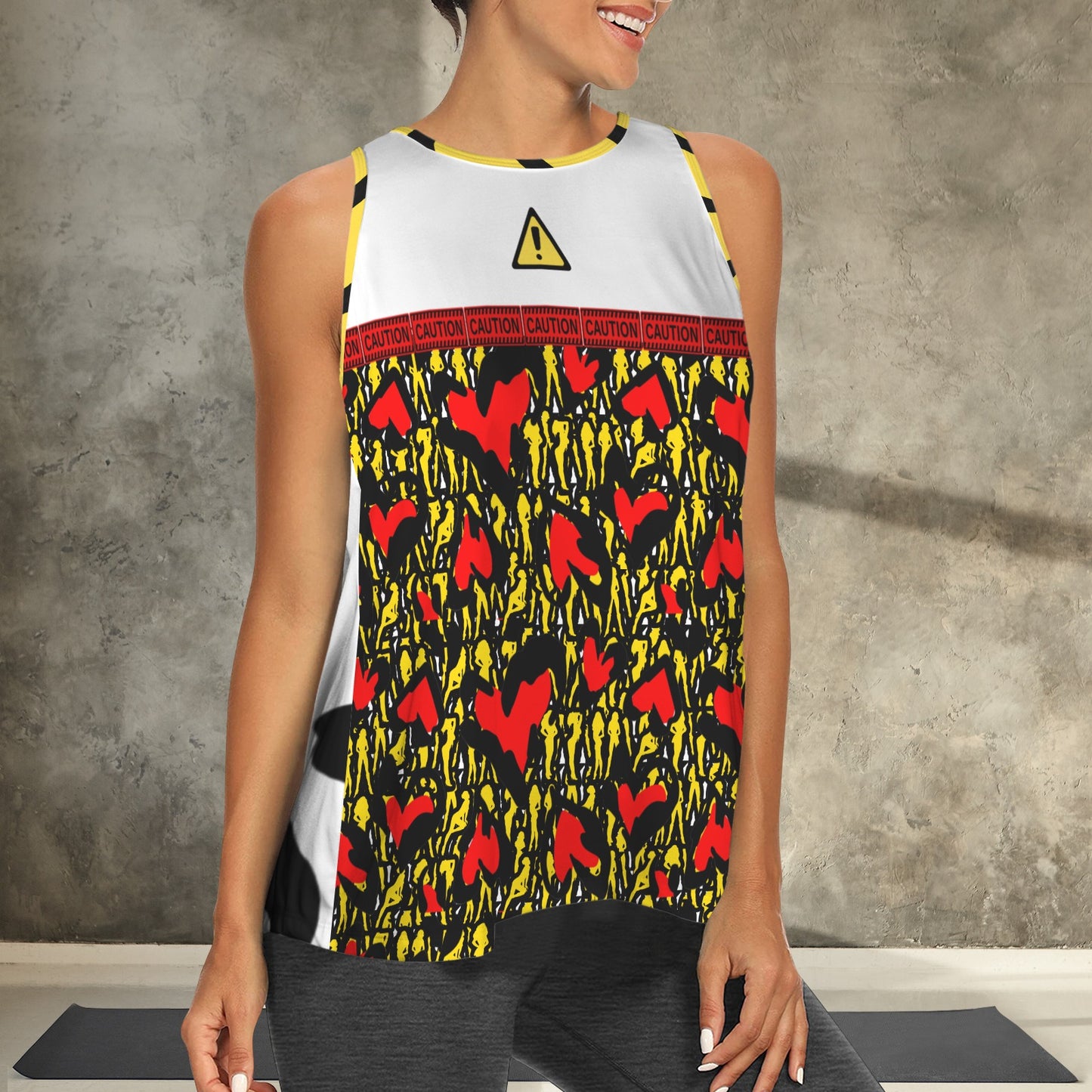 Caution Sport Top White with Sign