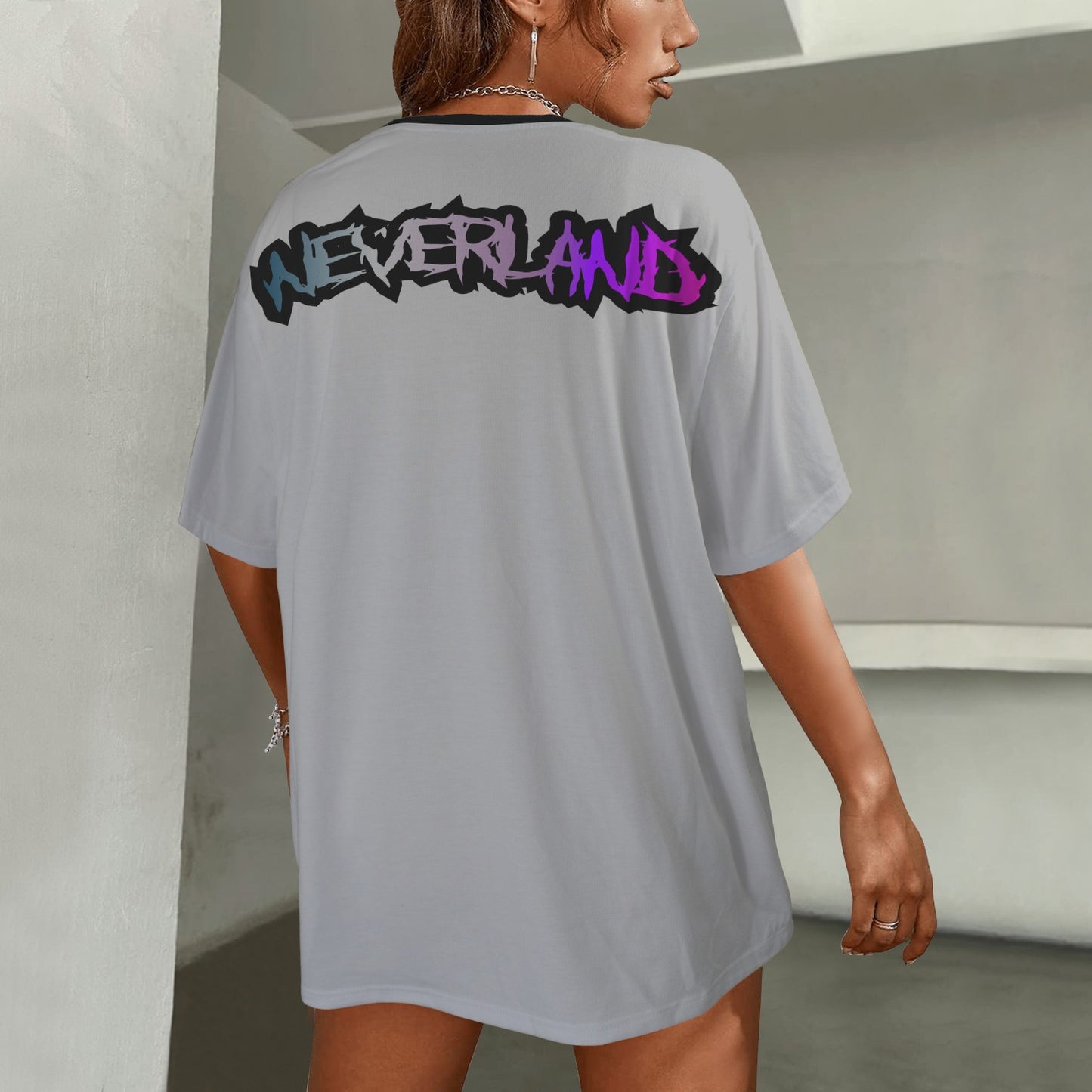 RANSIE IN NEVERLAND FIGURE GHOSTS WALL BLUE T-SHIRT