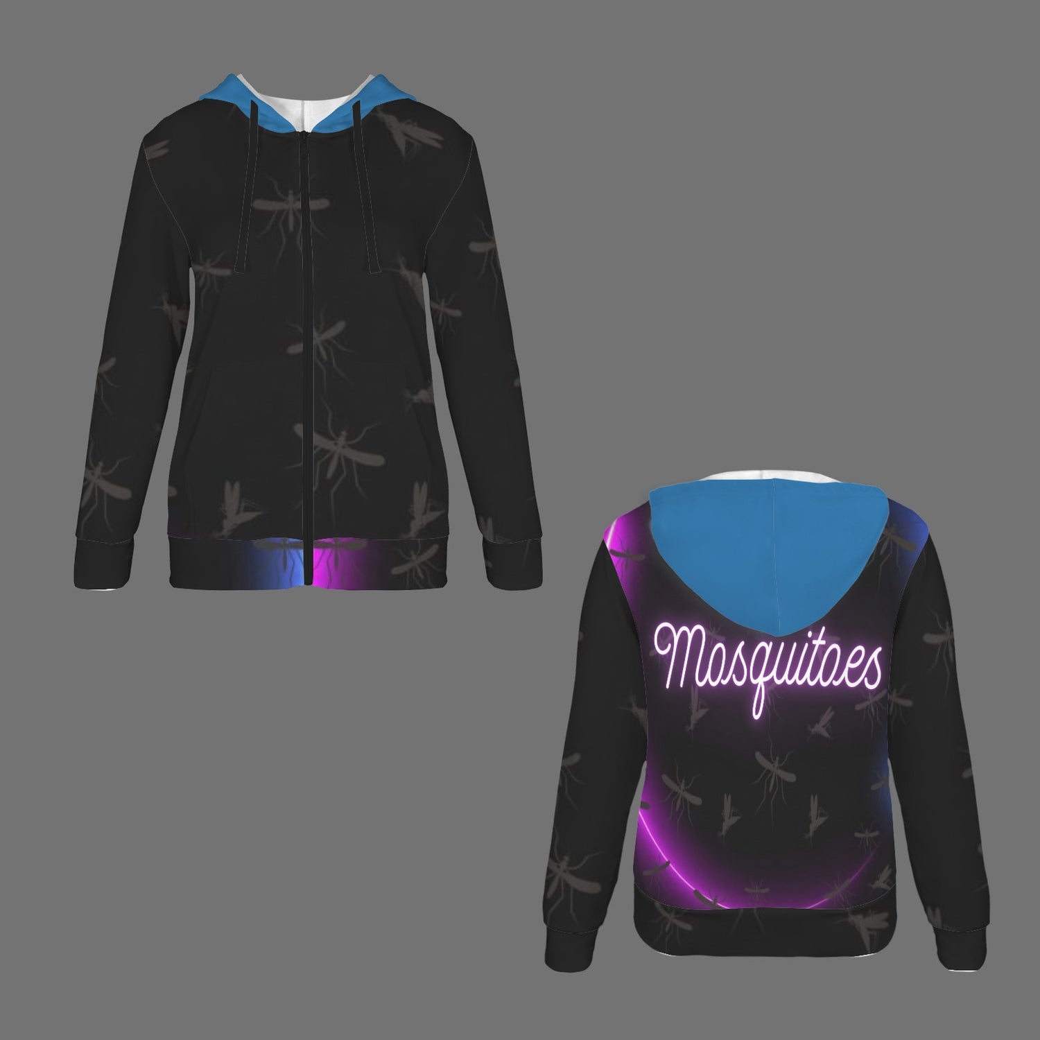 Mosquitoes (3) Blue Hoodie ZIp UP