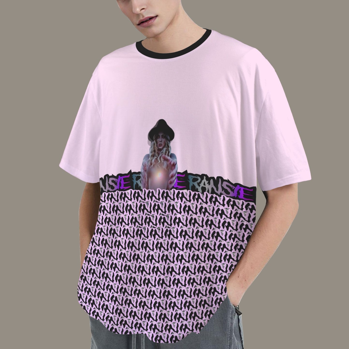 RANSIE IN NEVERLAND FIGURE GHOSTS WALL BLUE T-SHIRT