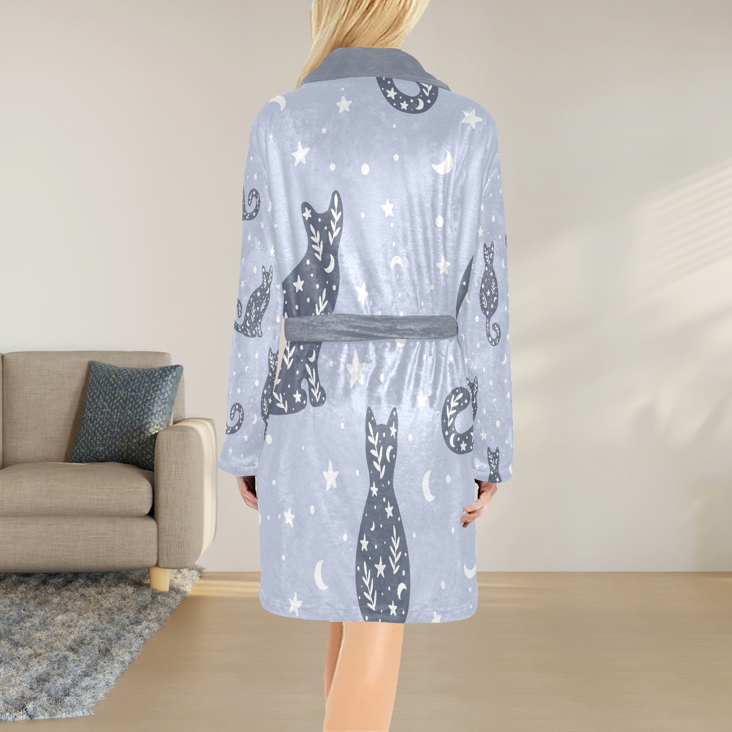 Night  Robe Cats Blue
