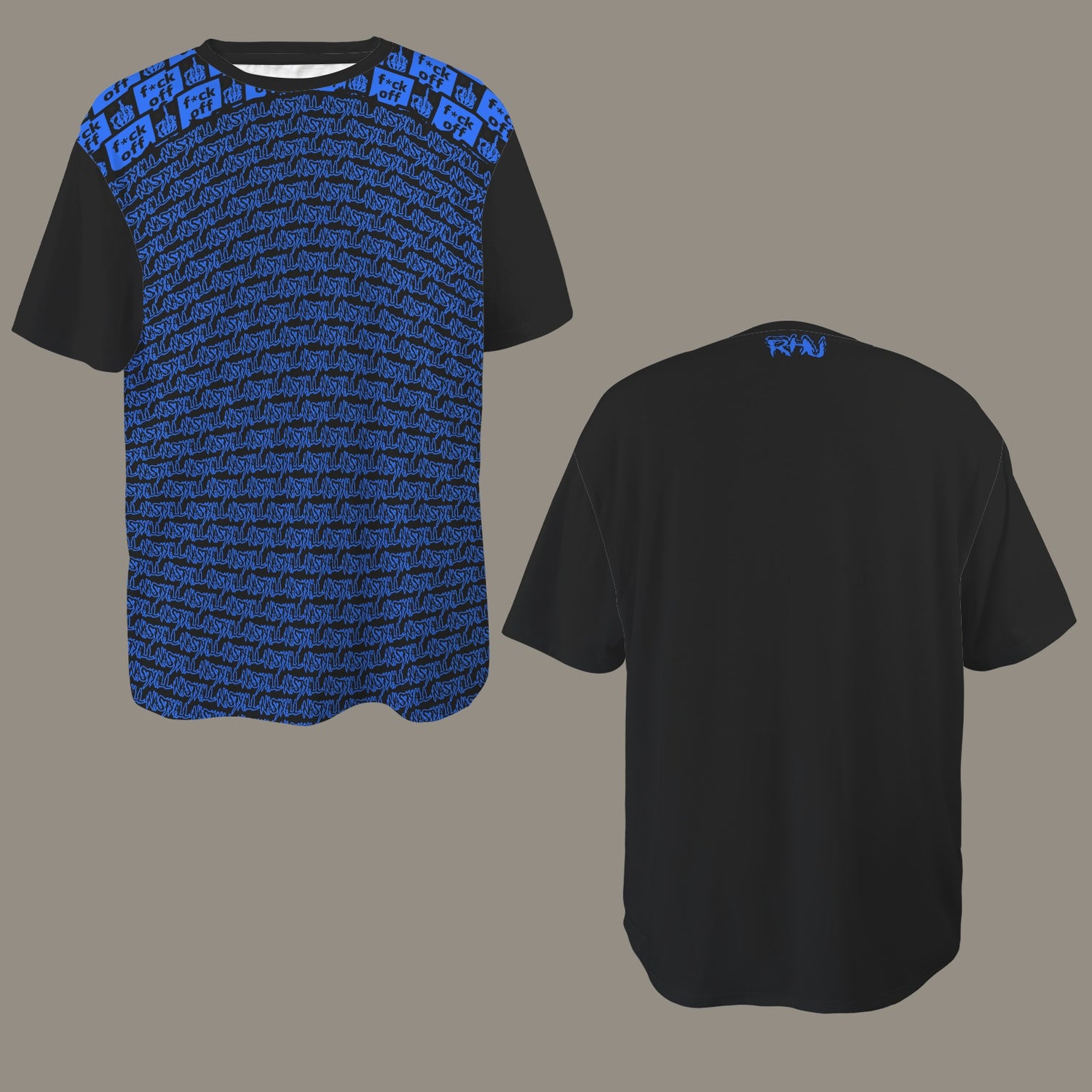 FUCK OFF ALL NASTY BLUE BLACK T-SHIRT