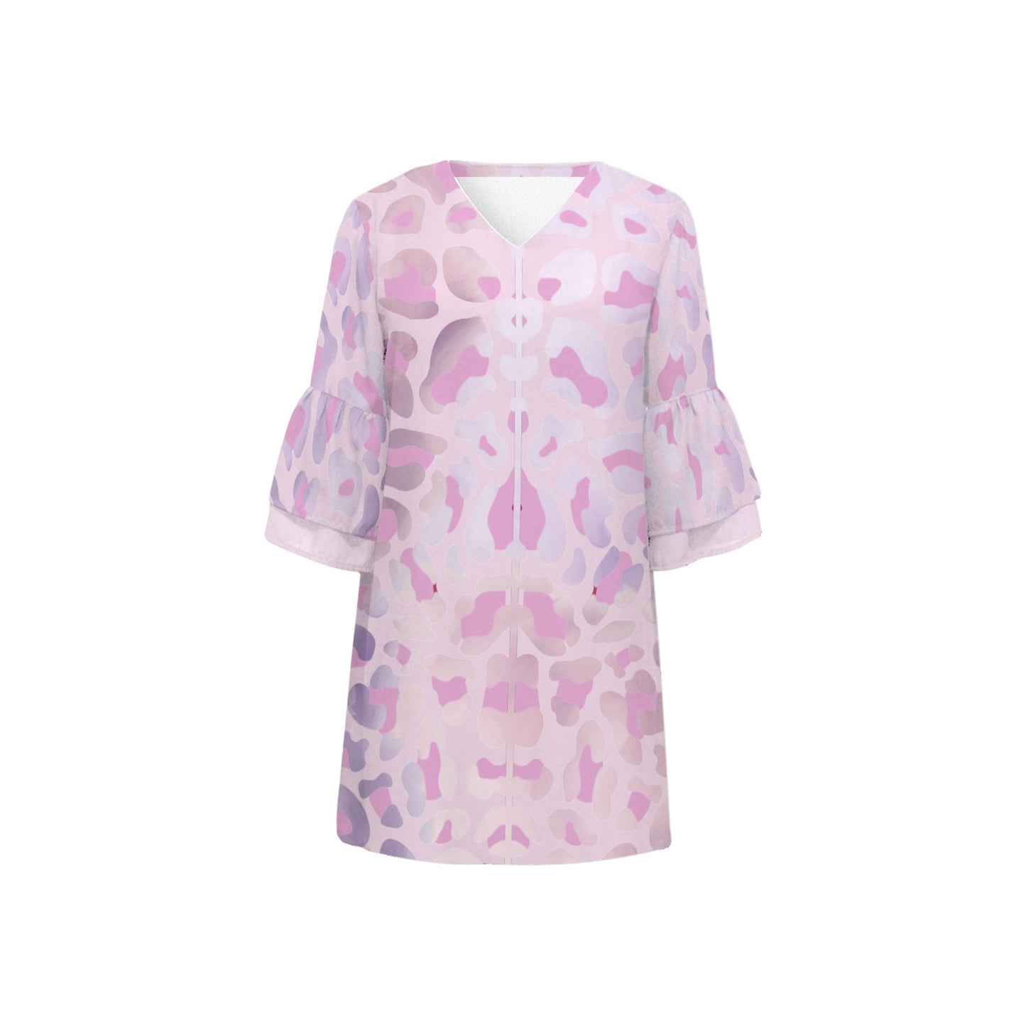 Pink Leopard 3/4 Sleeve Dress