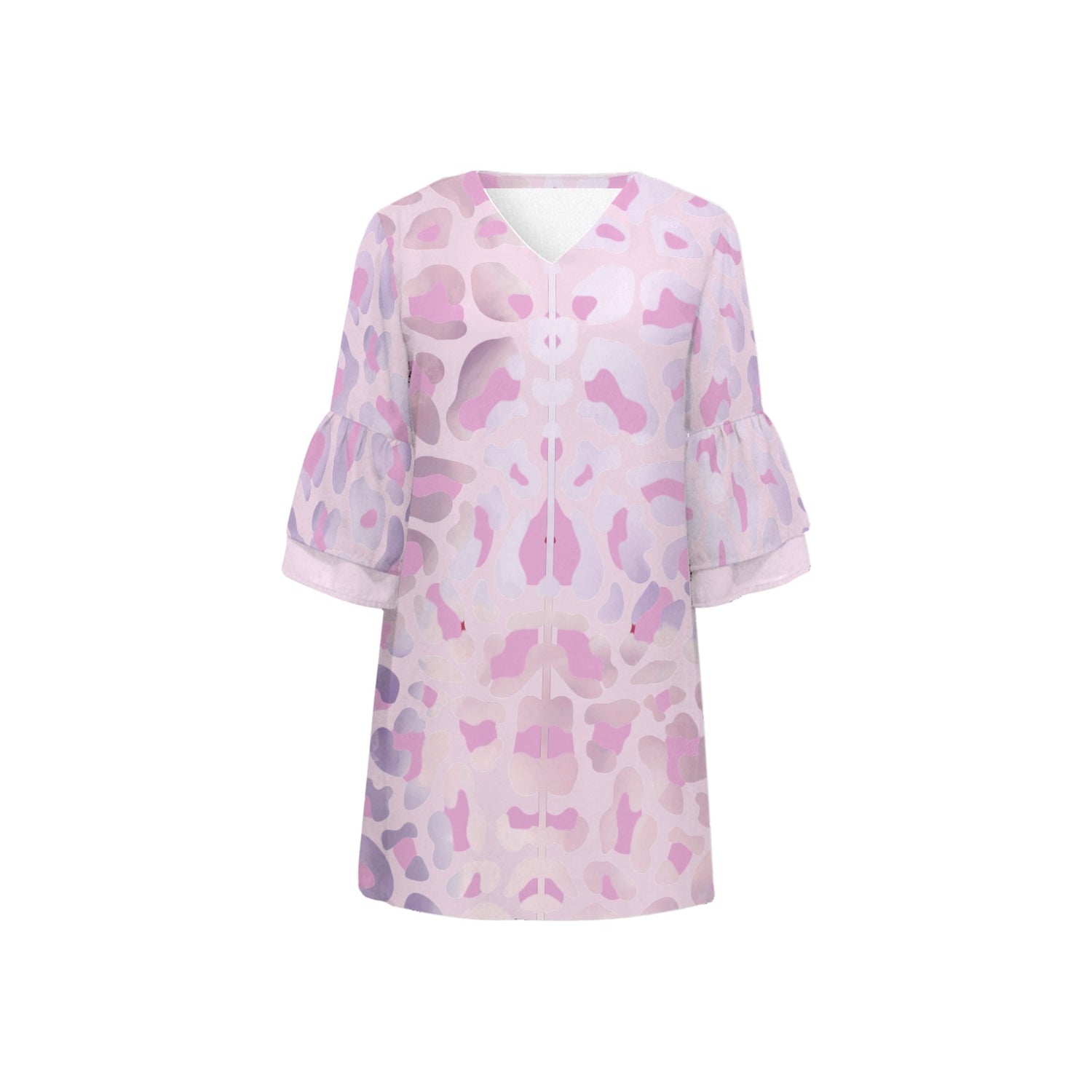 Pink Leopard 3/4 Sleeve Dress